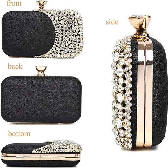 NEW Sparkling Bling Swarovski Crystal Rhinestone & Glitter Clutch Purse … - Picture 12 of 17